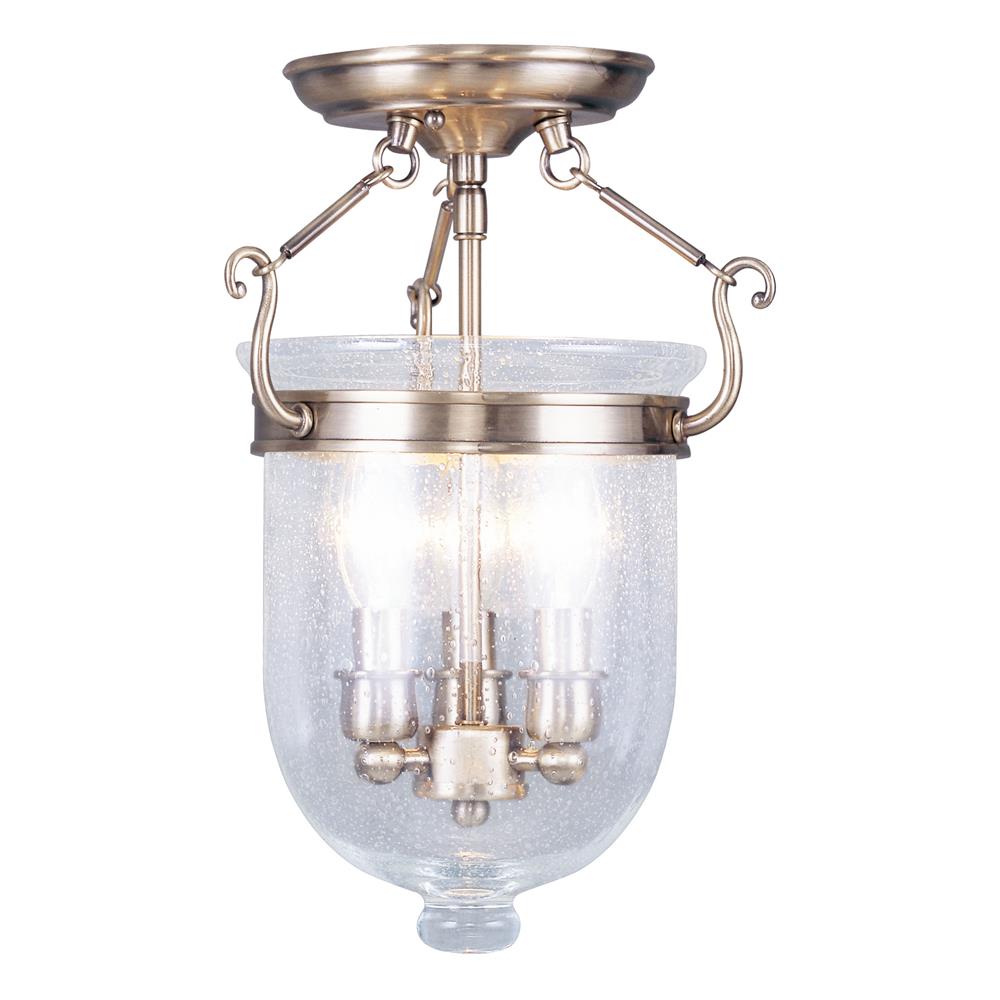 Livex Lighting 5081-01 Jefferson Ceiling Mount in Antique Brass 